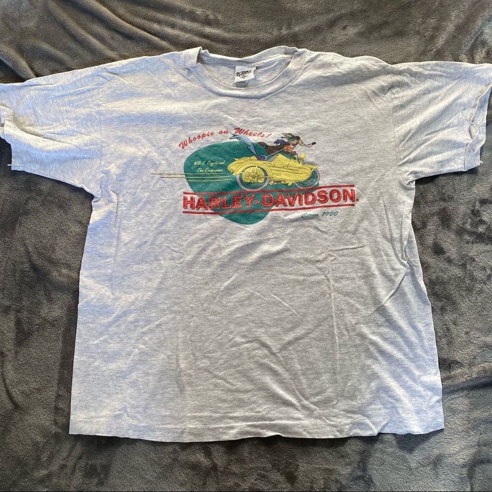 VNTG Whoopie on Wheels Wile E Coyote Harley tee